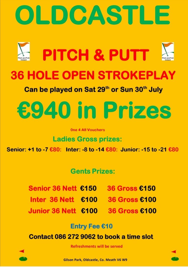 Open 2023 – 36 Hole Strokeplay Sat/Sun 29th/30th July